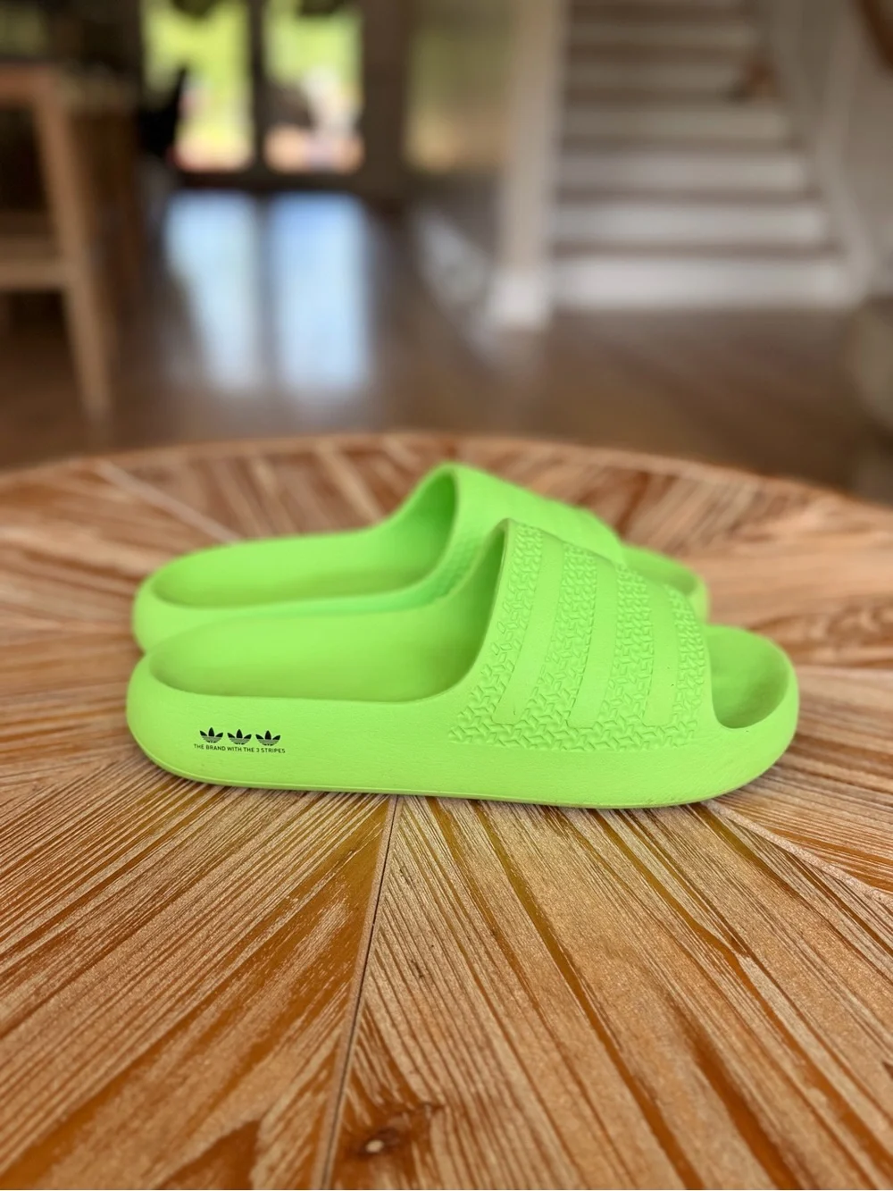 adidas Neon Green Foam Slide Sandals